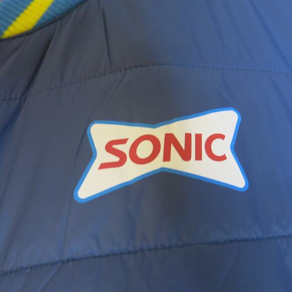 SONIC DRIVE IN Puffer Vest Size 2XL Blue Pockets Logo Uniform Car Hop Zipper - Picture 4 of 9